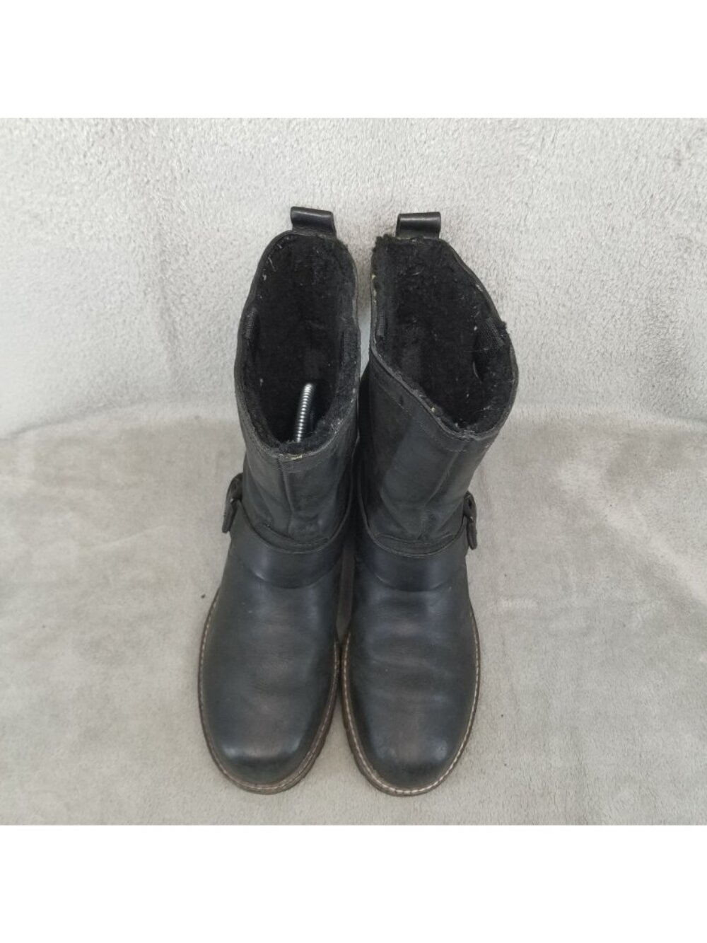 Ecco Shoes Womens Size EU 38 US 7.5 Elaine Black Pull On Biker Boots *Read* - Picture 7 of 16